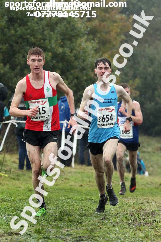 Junior men, National Cross Country Relay Champs., Berry Hill Park, Mansfield.  Photo: David T. Hewitson/Sports for All Pics